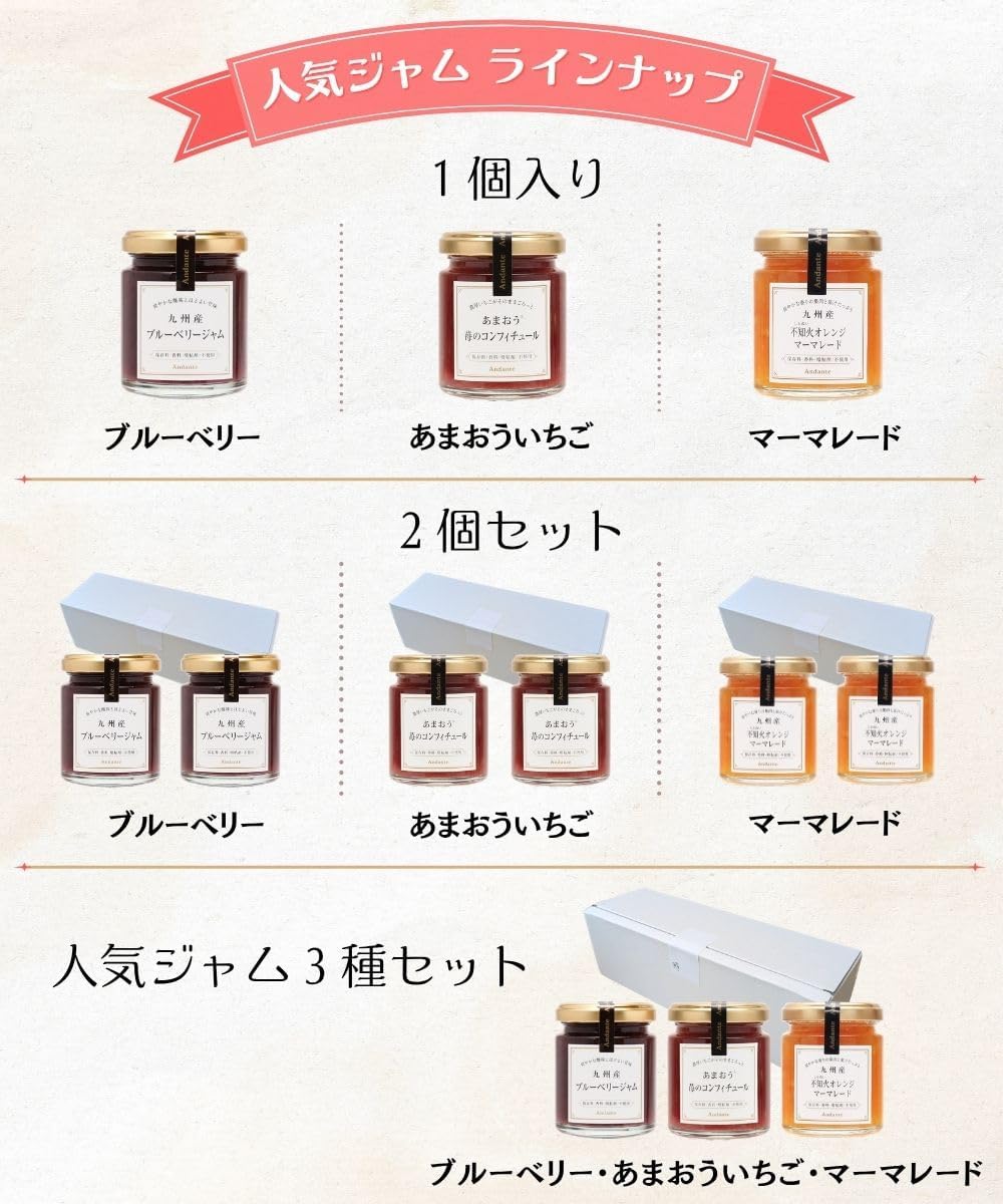 Andante あまおう苺のコンフィチュール 110g（砂糖不使用）