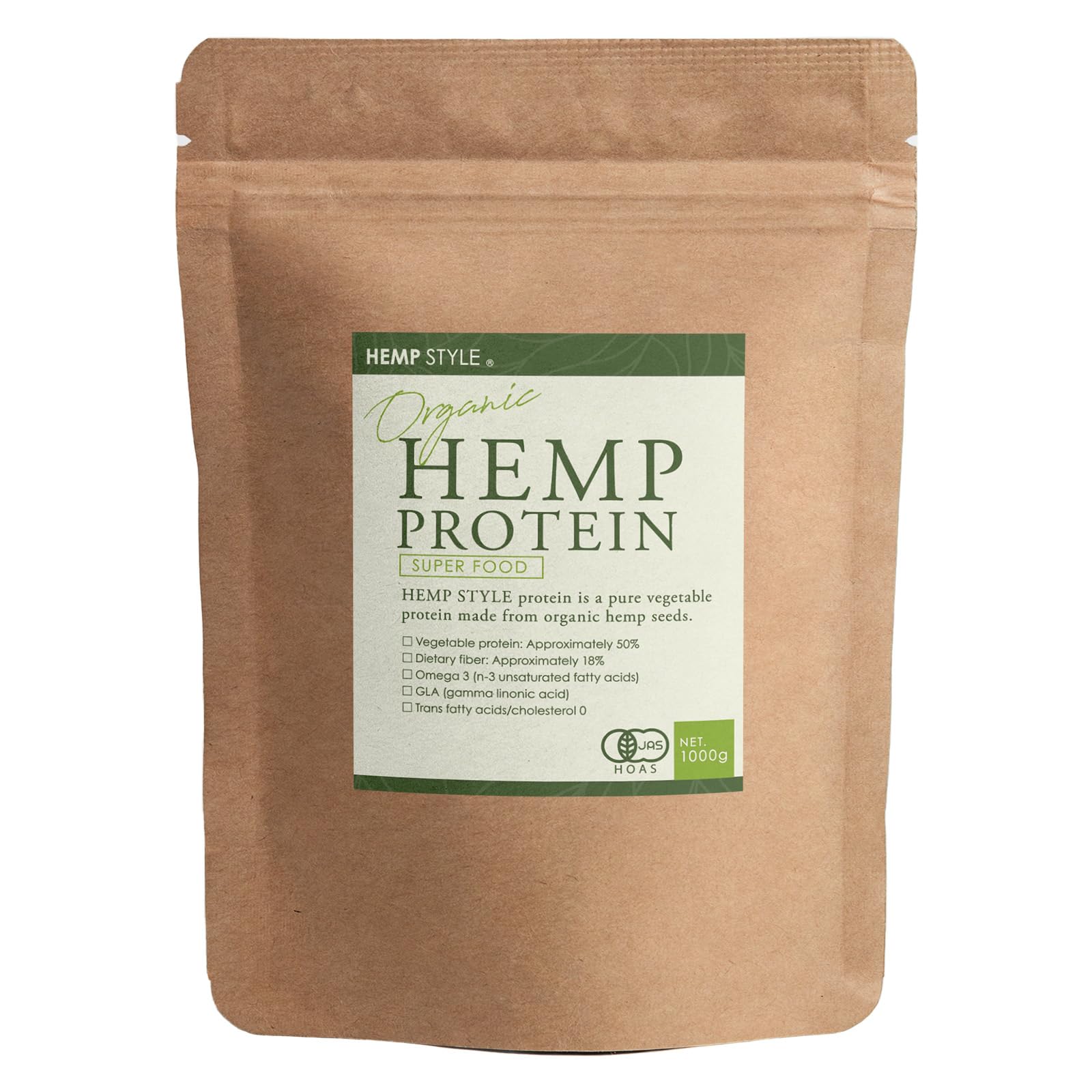HEMP STYLE 有機ヘンププロテインパウダー 1kg