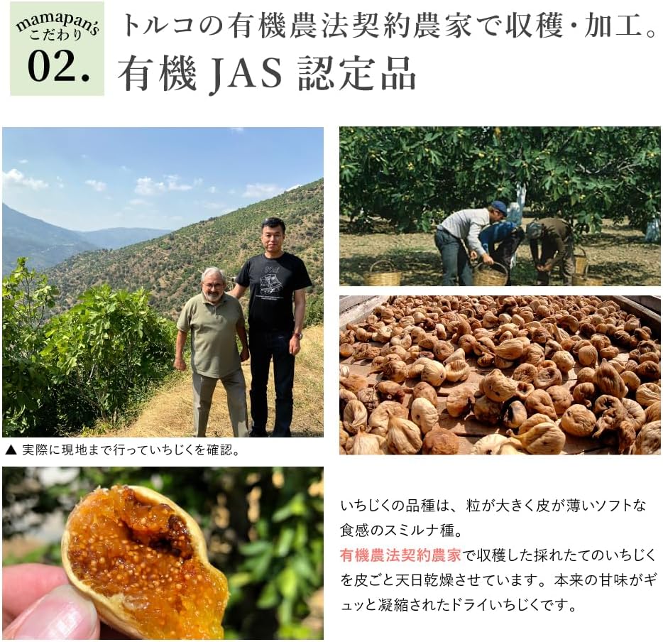 ママパン 有機ドライいちじく（白フィグ）1kg