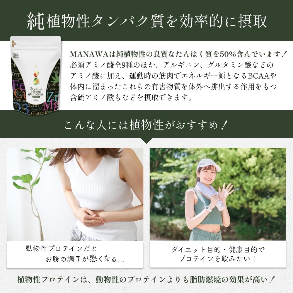 MANAWA オーガニックヘンププロテイン 450g